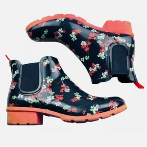 COUGAR Women's Waterproof Ankle Terri Rain Boots Booties Floral Rubber Size 11
